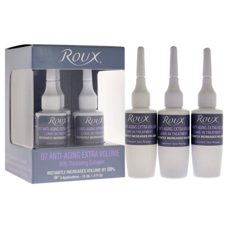 Roux Collagen Leave in Treatment, Anti Aging Ampolletas 07 Anti-Aging Extra Volume Formula, 3 Count, .5 Fl Oz Each - Image 3